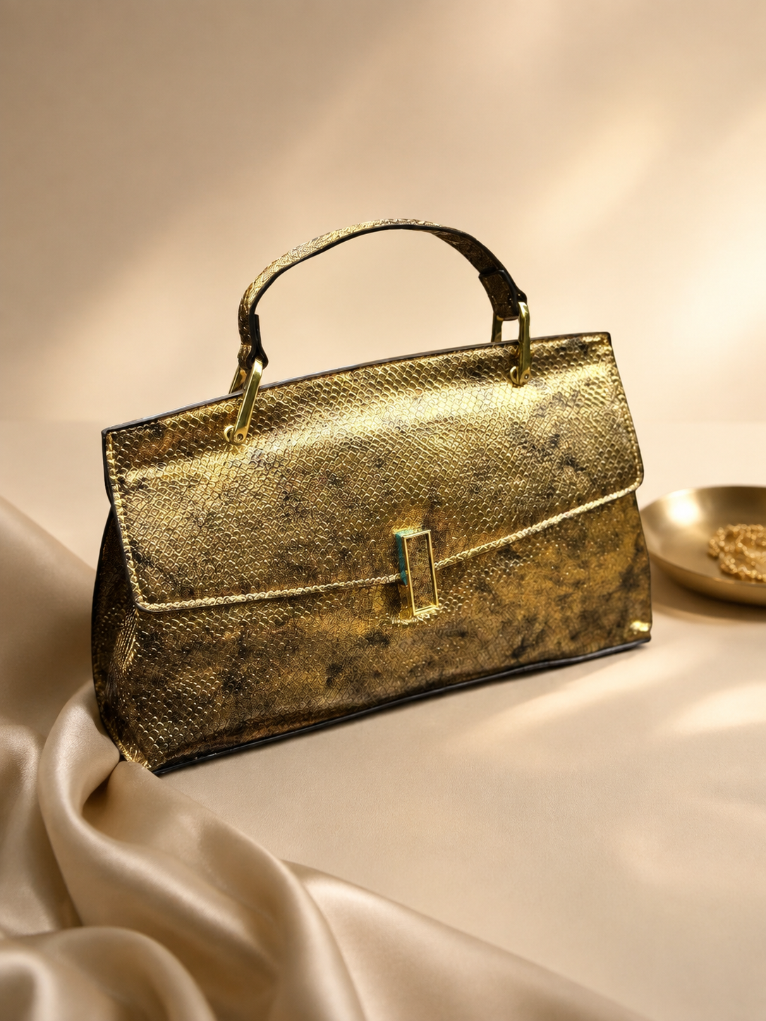 The Lustre Aurelia _Gold Handbag